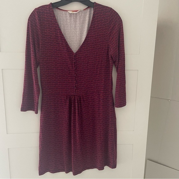 Boden Sabina long sleeve v-neck button front dress 15293 - Picture 3 of 10